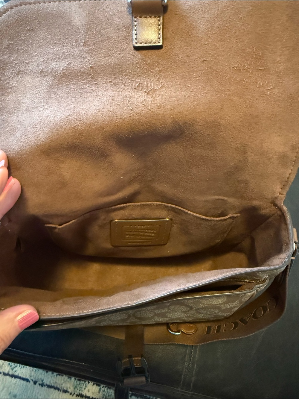 Coach Brown Signature and Leather Crossbody Bag - Picture 4 of 7